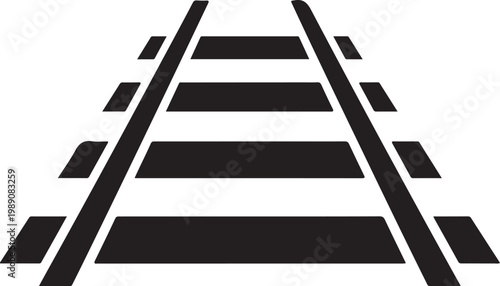 Railway tracks, railroad lines, train tracks, transportation infrastructure, vector graphics