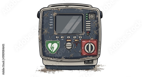 Damaged Defibrillator, Medical Emergency Equipment