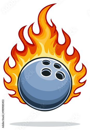 Fiery Bowling Ball illustration