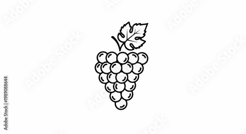A simplified black outline drawing of a cluster of grapes