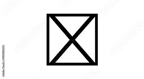 Geometric shape with intersecting lines.