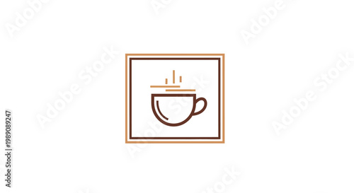 A simple illustration of a hot coffee cup.