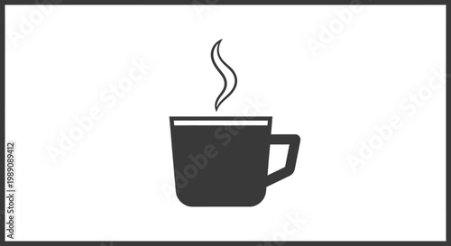 A simple black coffee cup icon.