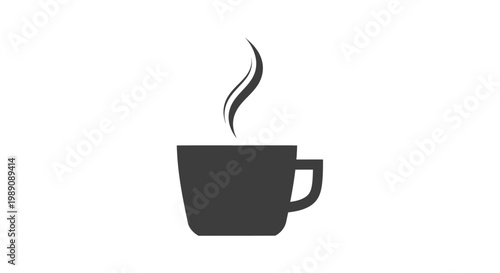 A simple black coffee cup icon.