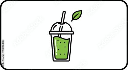 A cartoon illustration of a green smoothie.