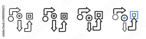 The Ultimate methodology Styles with Variations Line of icon set vector illustration