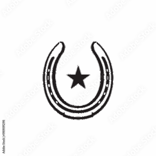 Shoe Horse Horseshoe Star for Country Western Cowboy Ranch logo design inspiration.