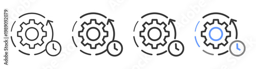 The Ultimate process Styles with Variations Line of icon set vector illustration
