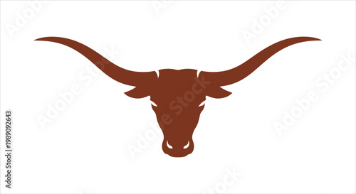 Photos Longhorn steer head silhouette, a powerful and iconic symbol of Texas pride