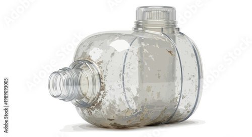 Dirty empty plastic bottle