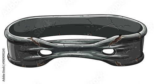 Old, cracked metal goggles, vintage diving mask, worn out equipment