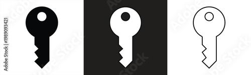 key silhouette icon set, key icons, key lock icons, access account login password icons, key symbol Vector illustration.