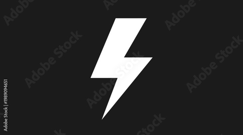 Free Download A white lightning bolt icon on a black background - GFXLoad