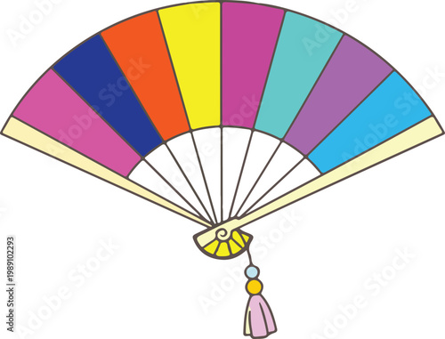 Traditional Japanese fan, uchiwa, for cooling on hot days