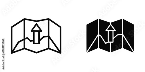 Comparison of map folding techniques with directional indicators on each page layout
