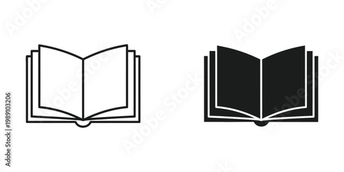 Open books illustration contrasting empty and filled pages with stark visual design