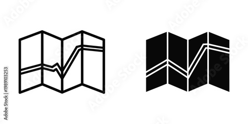 Visual comparison of folded paper structures with different line patterns on each side