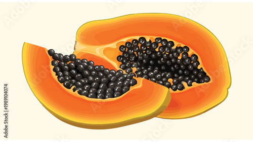 Fresh Papaya Halved & Sliced - Tropical Fruit For Sale, Healthy Food Ingredient