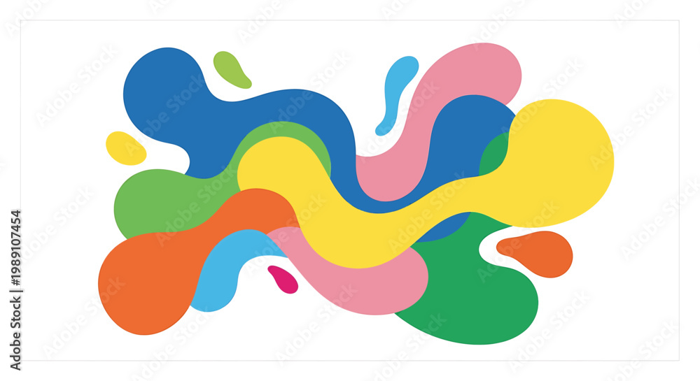 Fototapeta premium Colorful abstract shapes and lines 1.