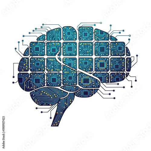 Brain made of circuit boards.