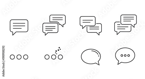 Black and white chat speech bubbles.
