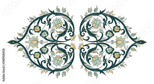 Intricate Floral Design Embroidered Pattern.