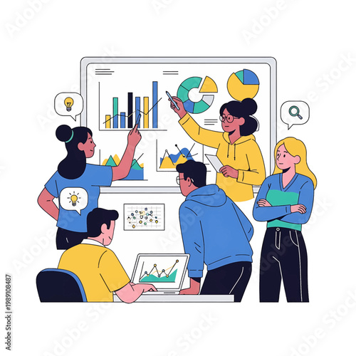 Business people analyzing data charts 3.