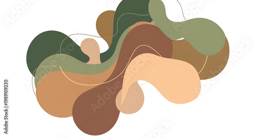 Abstract shapes in earthy tones combined.