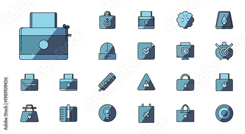 Collection of various security icons.