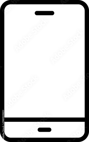 Black smartphone icon - outline