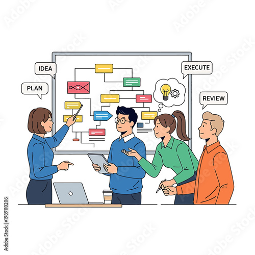 Business people discussing project plan 1.