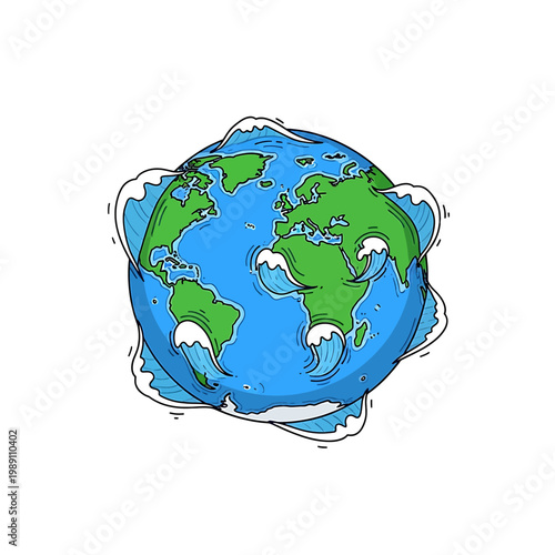 Earth Globe Planet World Map Illustration.