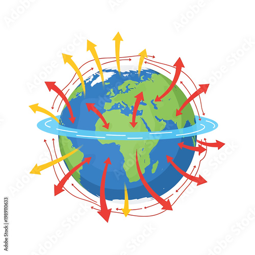 Earth Climate Weather Global Circulation Pattern.