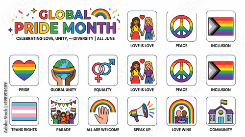 Global Pride Month Celebrating Love, Unity, Diversity