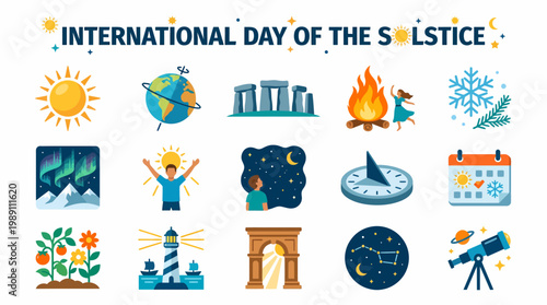 International Day of Solstice Icons - Summer and Winter Celebration