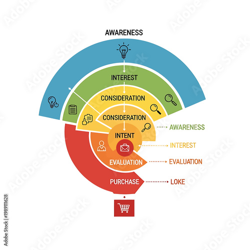 Tableau sur toile Customer Journey Map Infographic Diagram.