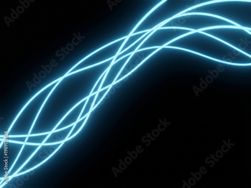 Blue Neon Wave on Dark Background – Minimal Futuristic Technology Concept