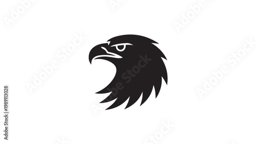 Black Eagle Head Silhouette For Wildlife Concepts