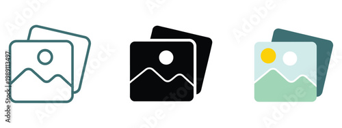 Image icon, picture symbol, photo album pictogram, photo gallery vector illustration, snapshot sign, photograph button, painting frame concept, minimal  design