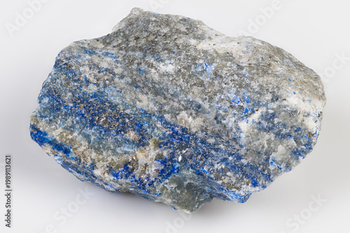 Bilde på lerret Lapis lazuli slab with glittering pyrite rich ultramarine pockets rough polished