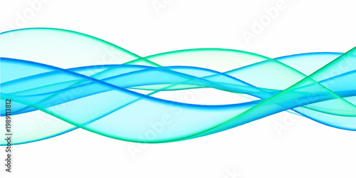 Abstract blue wave design background with flowing light curves and smooth motion patterns in a modern technology style