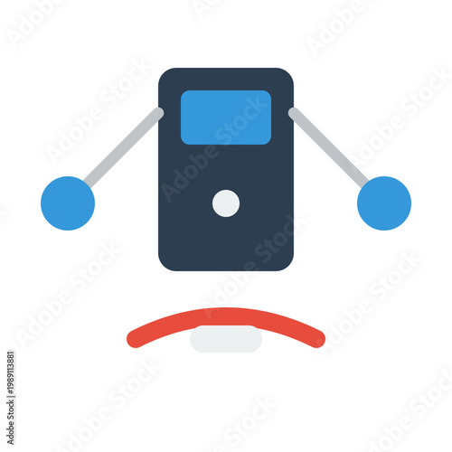 A phone with a face and a cross on it