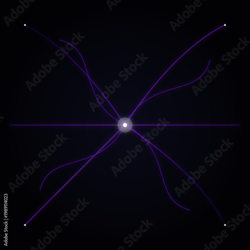 A cross drawn in purple on a white background