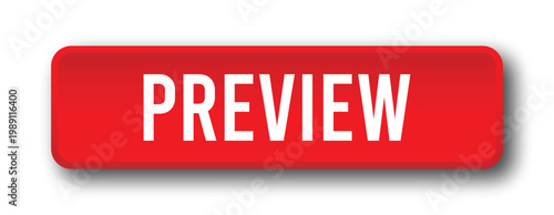 Red Preview Button with Rounded Shape and Shadow for Sample View Action in Modern UI Design