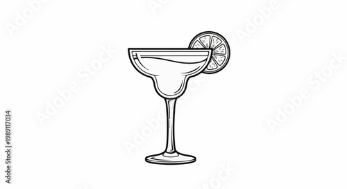 Elegant margarita glass with lime slice garnish