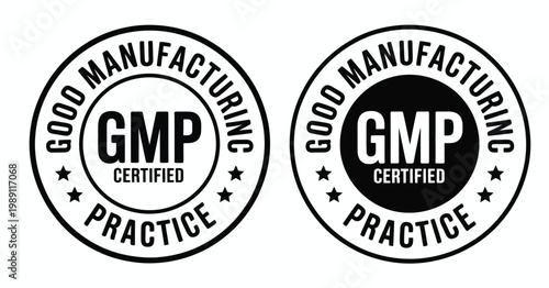 GMP Quality Certification Icon Black Silhouette Vector Design
