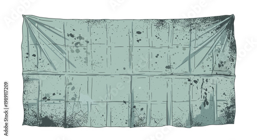 Grungy Tarpaulin Banner with Stains