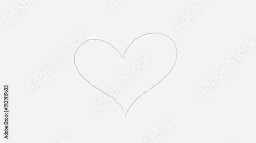 Simple hand-drawn heart outline in a minimalist style on a plain background, symbolizing love and affection