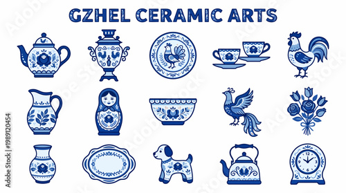 Gzhel Ceramic Arts: Russian Folk Crafts Collection