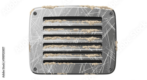 Dirty Metal Ventilation Grille with Scratches